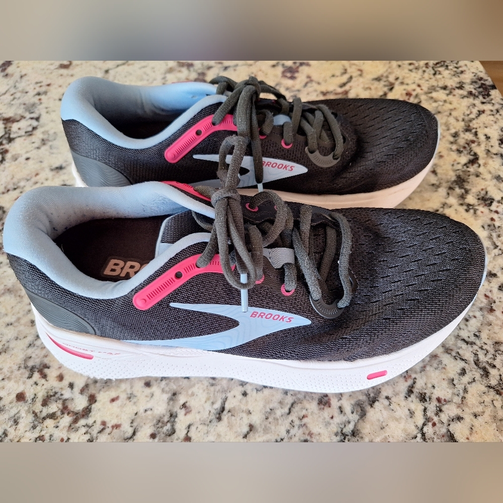 Brooks Black and Pink Athletic Sneakers